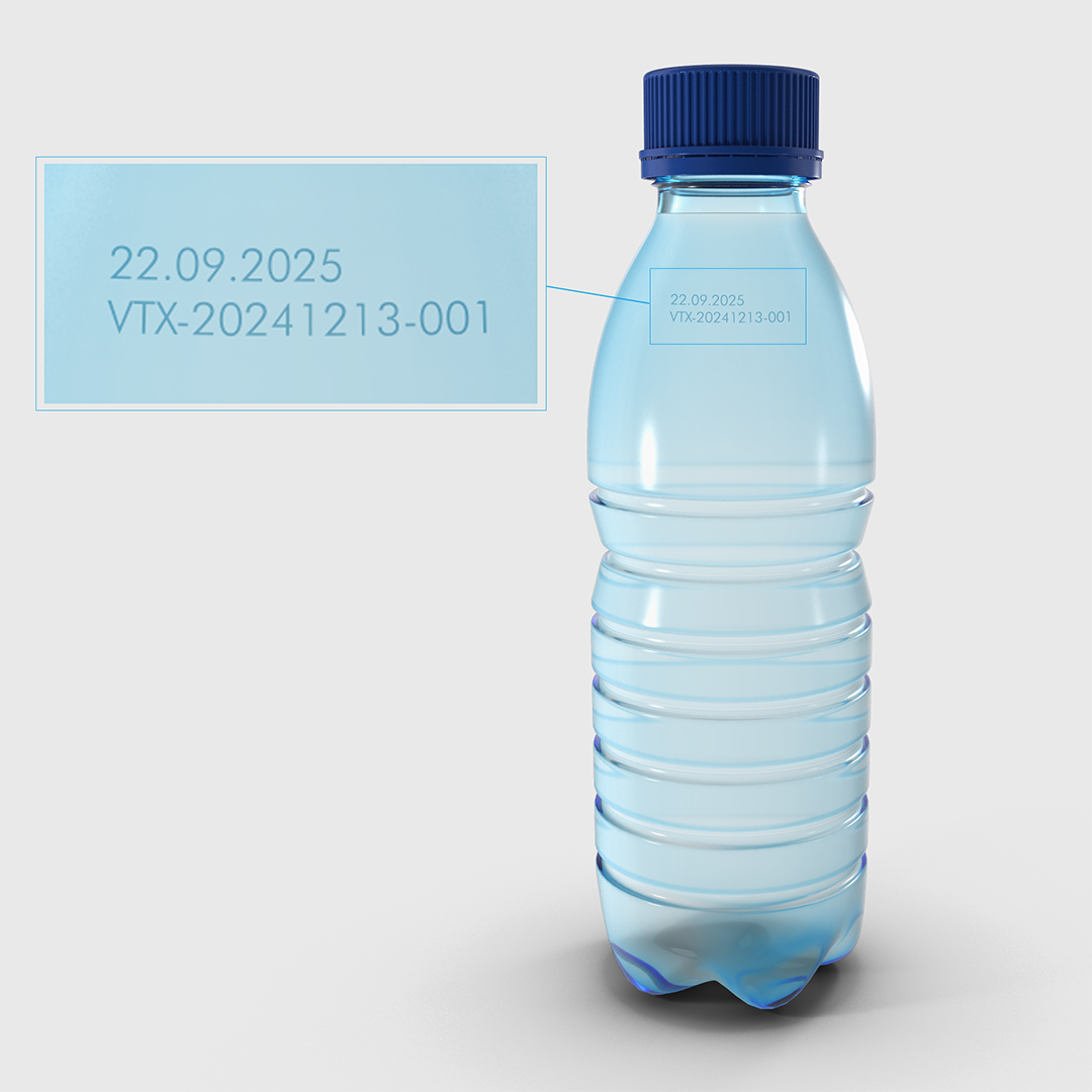 Marquage du numéro de série sur les bouteilles en plastique